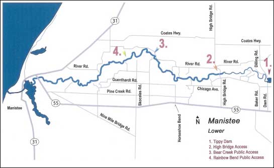 Map of the Lower Manistee River
