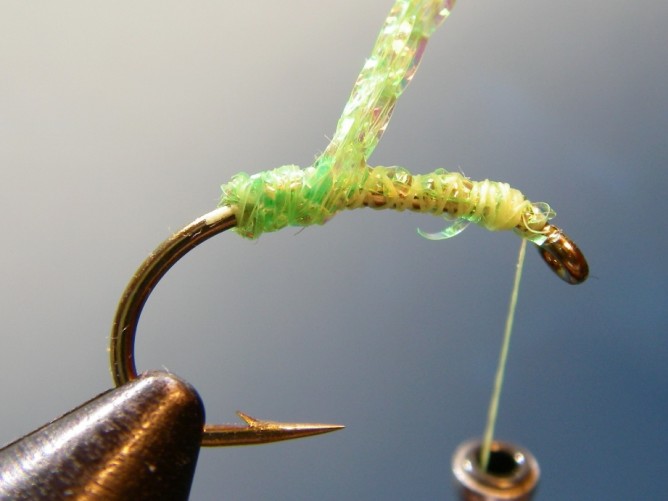 Green Caddis - Diamond Braid - Step 3a