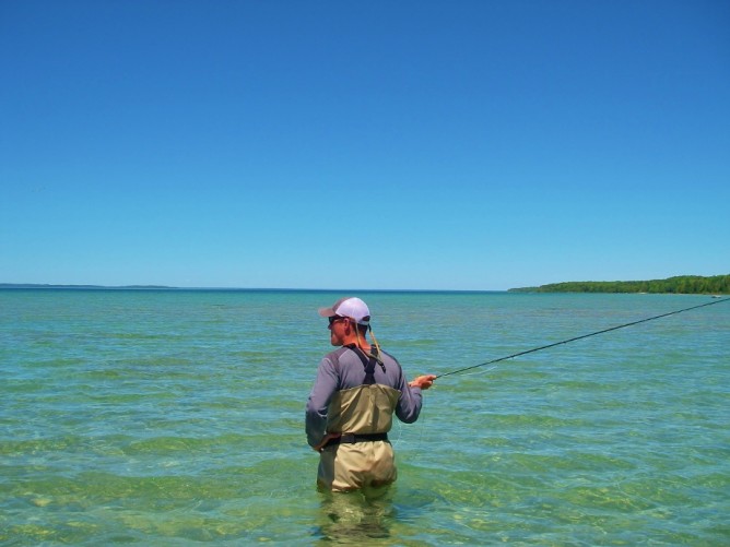 Practice Casting Prior to Fishing - Current Works Guide Service